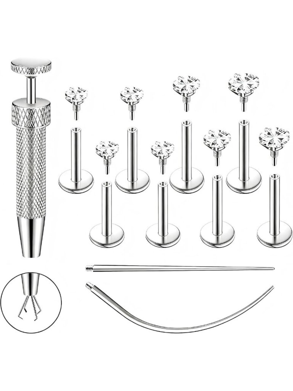 16G 18G Flat Back Stud Earrings Surgical Steel for Helix, Cartilage, Nose